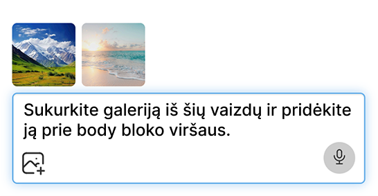 Kaip pridėti paveikslėlius prie dirbtinio intelekto užklausos